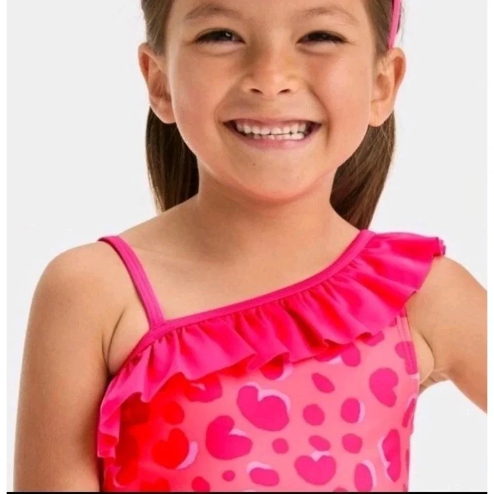 12 months Girl's Swimsuit Bikini Hot Pink Heart Print Toddler Cat & Jack